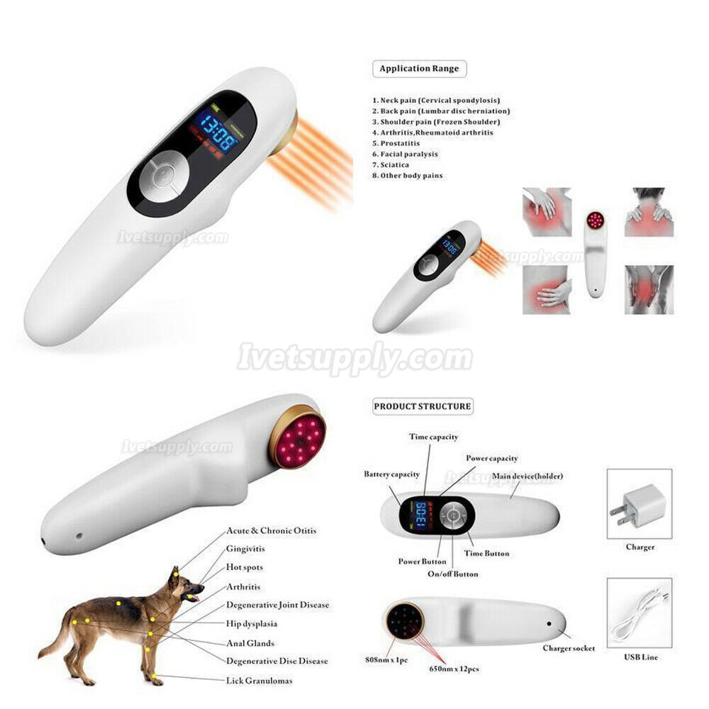 Veterinary Use Animals Clinic Pets Dogs Cats Horses 808nm Laser Therapy Device